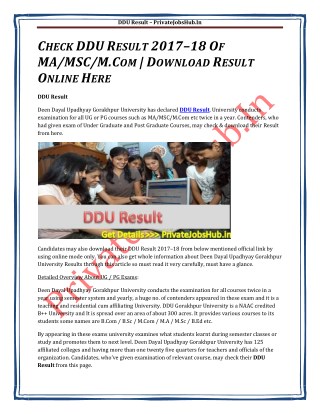 DDU Result