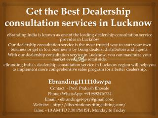 Get the Best Dealership consultation services in Lucknow