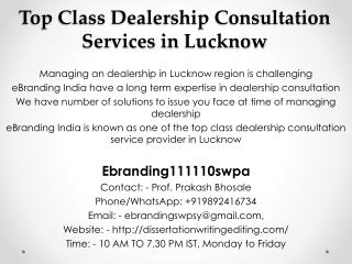 Top Class Dealership Consultation Services in Lucknow