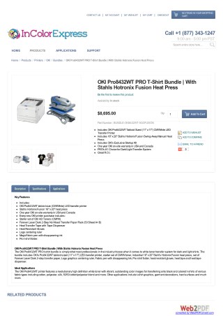 OKI Pro8432WT PRO T-Shirt Bundle | With Stahls Hotronix Fusion Heat Press