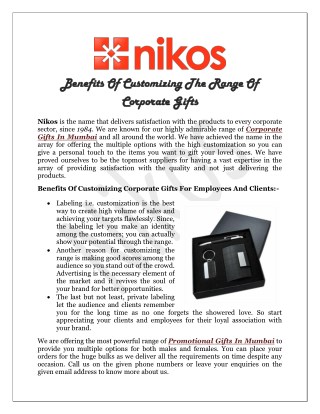 Benefits Of Customizing The Range Of Corporate Gifts