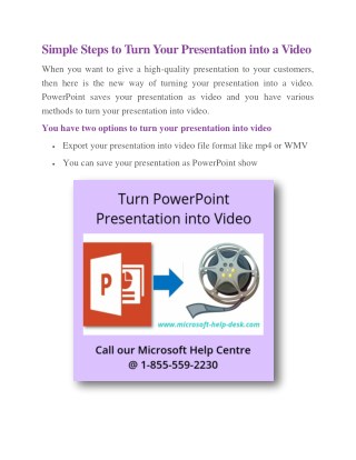 Step by Step Guidance To Turn your Presentation into a Video