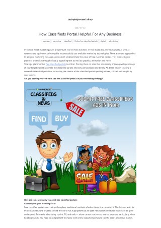 How Classifieds Portal Helpful For Any Business