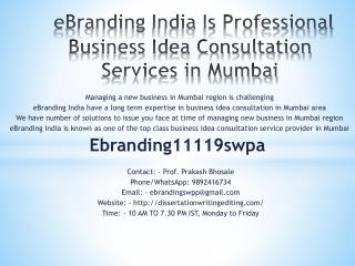 eBranding India Is Professional Business Idea Consultation Services in Mumbai