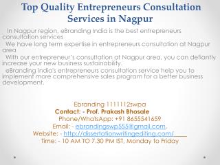 Top Quality Entrepreneurs Consultation Services in Nagpur