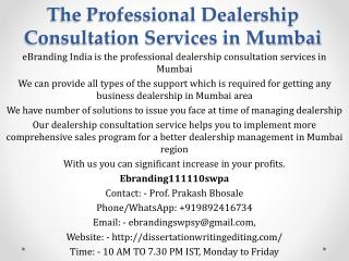 The Professional Dealership Consultation Services in Mumbai