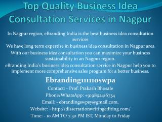 Top Quality Business Idea Consultation Services in Nagpur