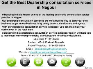 Get the Best Dealership consultation services in Nagpur
