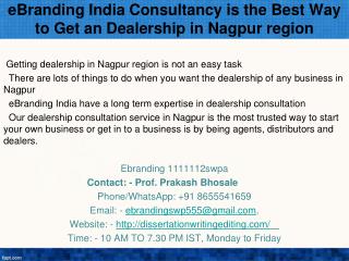 India Consultancy is the Best Way to Get an Dealership in Nagpur region