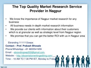 The Top Quality Market Research Service Provider in Nagpur