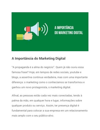 A Importância do Marketing Digital