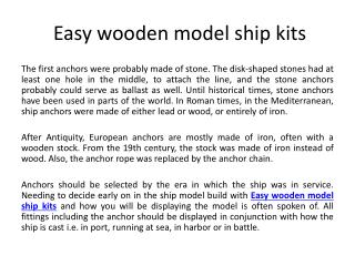 Easy wooden model ship kits