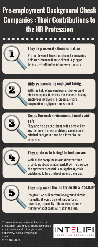 Pre-employment Background Check Companies : Their Contributions to the HR Profession