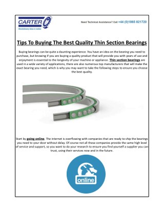 Tips To Buying The Best Quality Thin Section Bearings – Carter Manufacturing Ltd