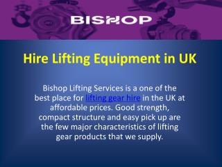 Hire Lifting Equipment in UK