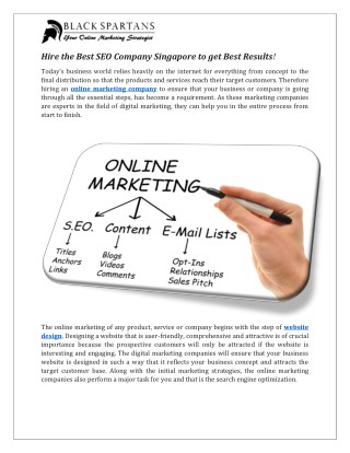 Hire the Best SEO Company Singapore to get Best Results!