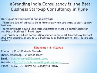 Consultancy is the Best Business Start-up Consultancy in Pune