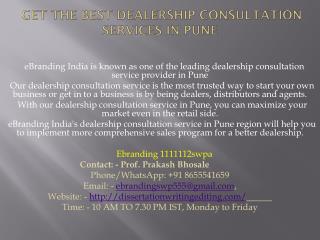 Get the Best Dealership consultation services in Pune