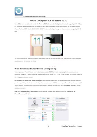 How to Downgrade iOS 11 Beta to 10