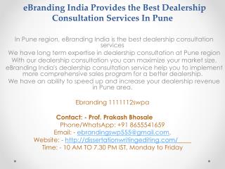 Best Dealership Consultation Services In Pune