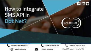How to integrate SMS API in Dot Net?