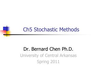 Ch5 Stochastic Methods