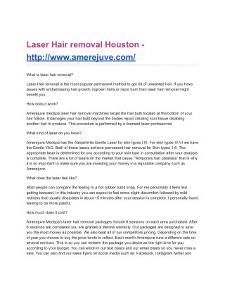 Amerejuve medspa - Laser hair removal in houston