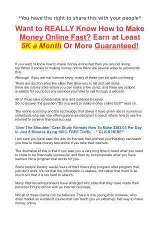 Earn at Least 5K a Month Or More Guaranteed!