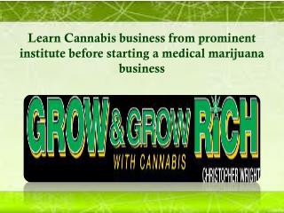 Learn Cannabis business from prominent institute before starting a medical marijuana business