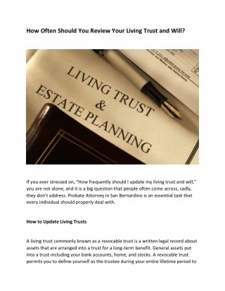 How Often Should You Review Your Living Trust and Will?