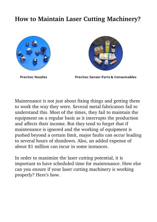 How to Maintain Laser Cutting Machinery?