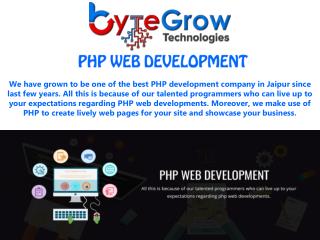 Outstanding PHP Web Development Company in Jaipur | Bytegrow Technologies