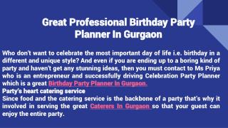 Great Professional Birthday Party Planner In Gurgaon