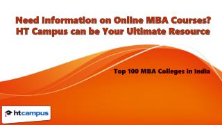 Need Information on Online MBA Courses? HT Campus can be Your Ultimate Resource