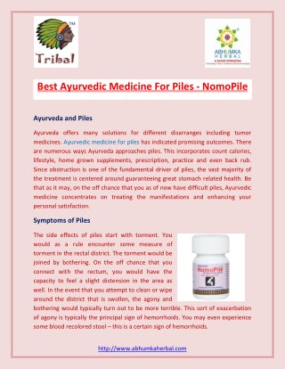 ayurvedic medicine for piles - Abhumka Herbal