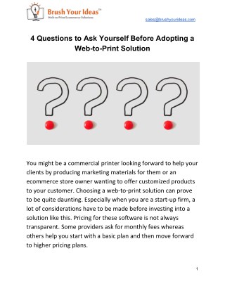 4 Questions to Ask Yourself Before Adopting a Web-to-Print Solution
