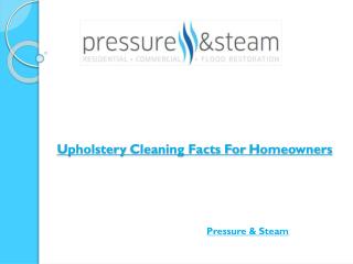 Upholstery Cleaning Facts For Homeowners