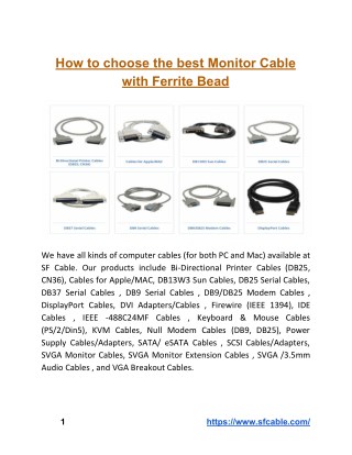 How to Choose the Best Computer Monitor Cable