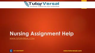 Nursing Assignment Help in Australia - Tutorversal.com