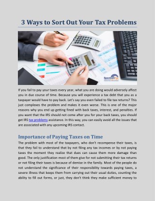 3 Ways to Sort Out Your Tax Problems