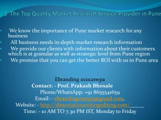 The Top Quality Market Research Service Provider in Pune