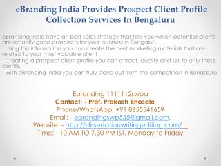 Prospect Client Profile Collection Services In Bengaluru