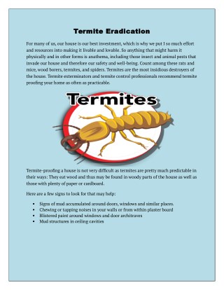Termite Eradication