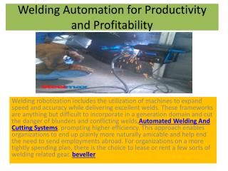 Welding Automation for Productivity and Profitability