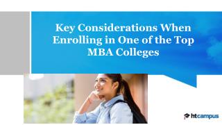 Key Considerations When Enrolling in One of the Top MBA Colleges