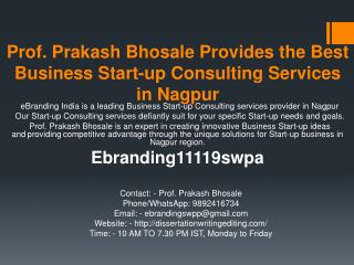 Prof. Prakash Bhosale Provides the Best Business Start-up Consulting Services in Nagpur