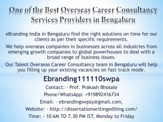 One of the Best Overseas Career Consultancy Services Providers in Bengaluru