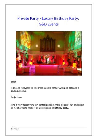 Private Party - Luxury Birthday Party: G&D Events