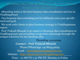Best Business Idea Consultation Services in Visakhapatnam