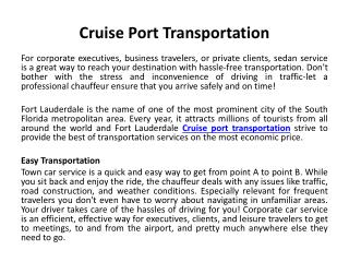 Cruise port transportation